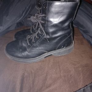 Black combat boots